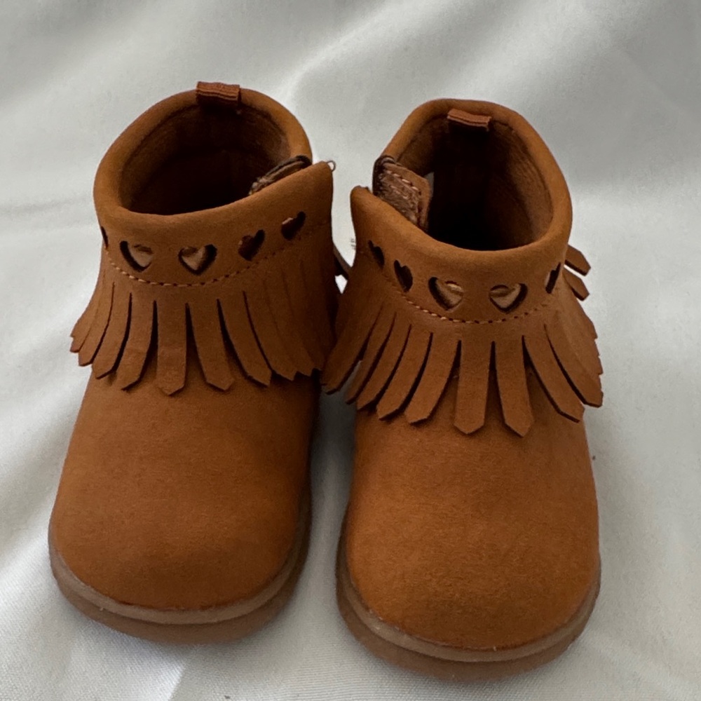 Carter's Tan Moccasin Boots with Fringe